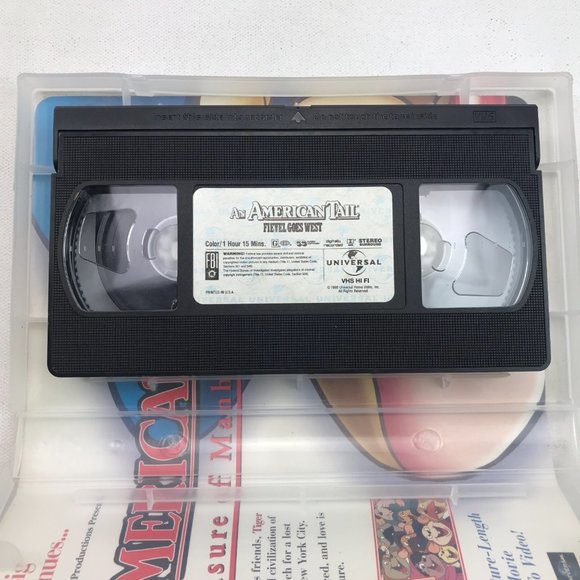 VHS An American Tail Fievel Goes West Spielberg Clamshell Family Animated Movie - Picture 2 of 7